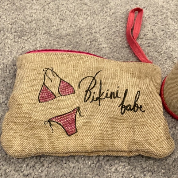 Bikini π Babe Cup or Makeup Brush Holder and Small Makeup Pouch - Picture 2 of 7